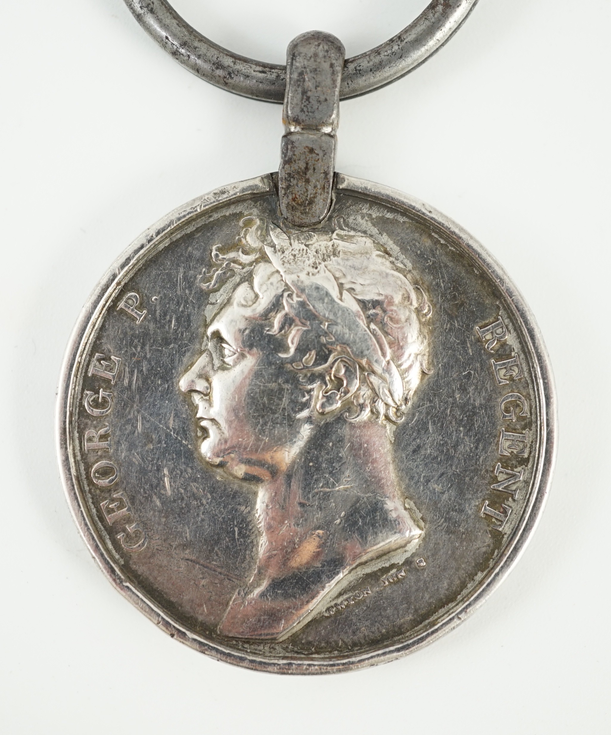 British campaign medals, Waterloo medal impressed Henry Weber 2nd Batt. 59th Reg. Foot